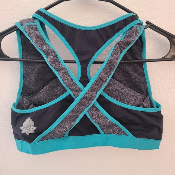 2 Medium Cake Lotus Hands Free Pumping Sports Nursing Bra pink & teal VGUC - Picture 10 of 13